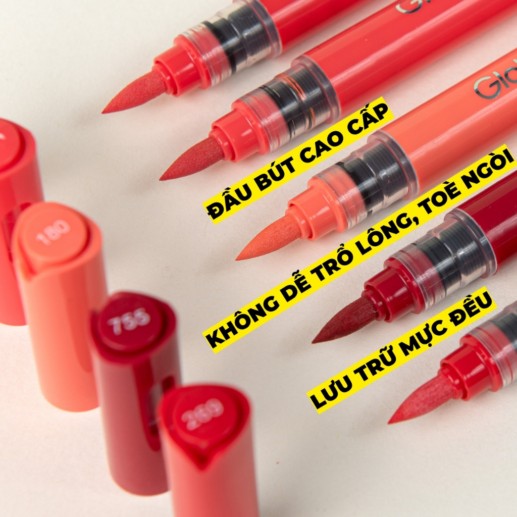 Bộ 48 Màu Acrylic Marker Global Art x Lê Bảo Châu Màu Tươi Sáng Vẽ Phong Cảnh Blend Màu Tốt Dễ Chồng Màu Hạn Chế Tắc Mực