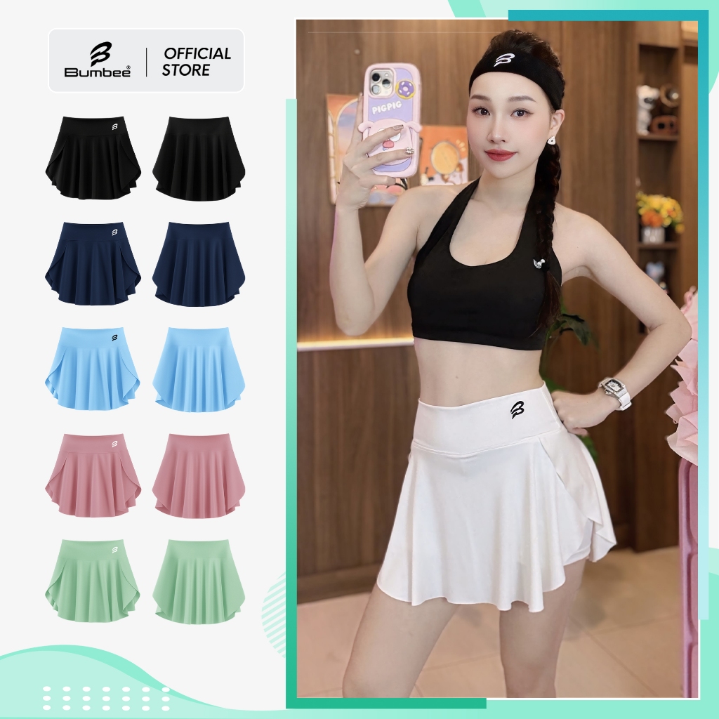 Váy Thể Thao Thun Bumbee – Co Giãn 4 Chiều, Thấm Hút Mồ Hôi, Size M L XL XXL (T66)
