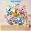 Set 5 Bong Bóng Trong Suốt Kim Tuyến, Bóng Sequin Nhiều Màu Nhà Bo Trang Trí Tiệc Tùng Size 12 Inchs
