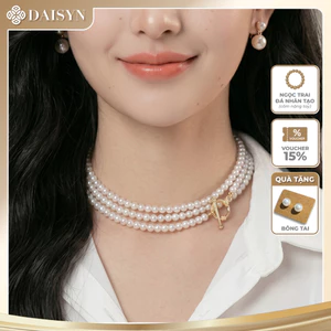 N640 choker dây chuyền áo dài , dây chuyền áo tấc, vòng cổ cưới 1 sợi dài ngọc trai nhân tạo 6mm khoá OT