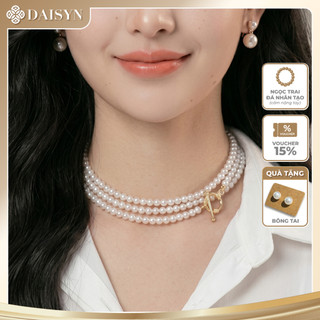 [DAISYN ] N640 choker dây chuyền áo dài , dây chuyền áo tấc, vòng cổ cưới 1 sợi dài ngọc trai nhân tạo 6mm khoá OT