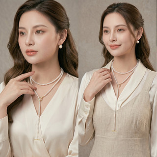 [DAISYN ] N640 choker dây chuyền áo dài , dây chuyền áo tấc, vòng cổ cưới 1 sợi dài ngọc trai nhân tạo 6mm khoá OT