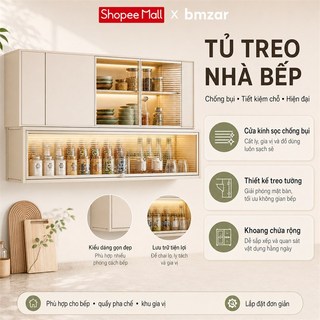 Tủ bếp treo tường đa năng Kệ chén có nắp đậy Chống bụi 360 độ Tủ đựng gia vị thép cacbon