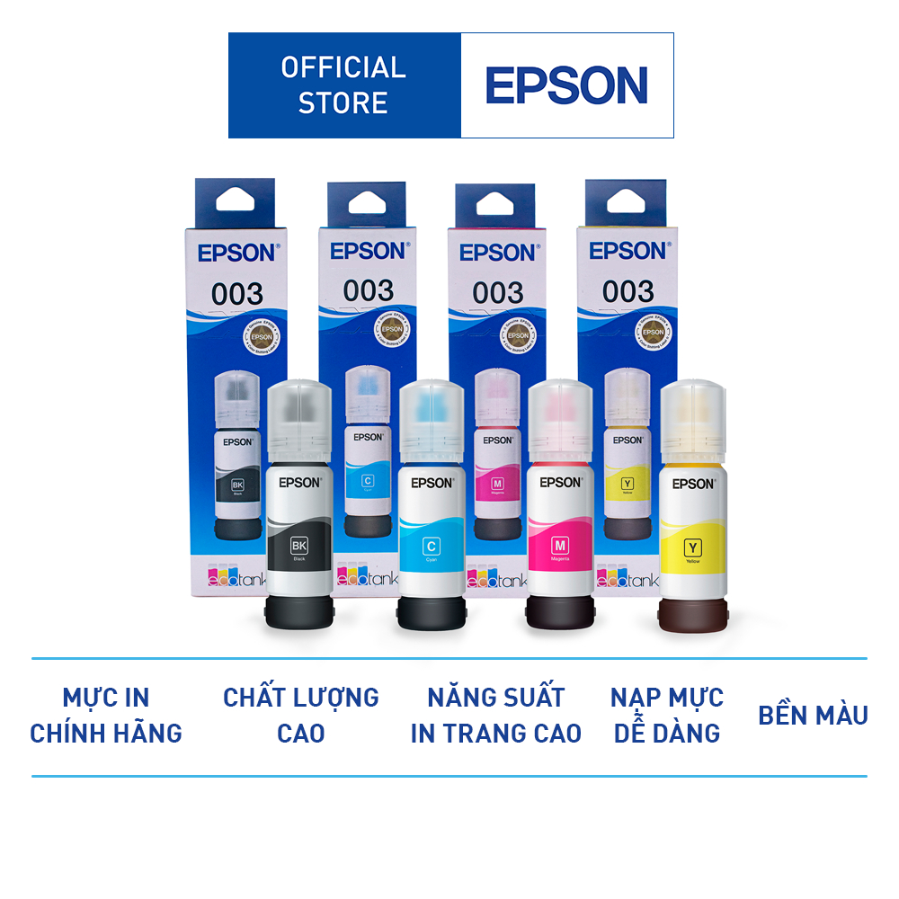 Mực In Chính Hãng Epson 003 Cho Máy L1110/L3110/L3150/L5190/L1216/l1210/L1250/L3216/L3210/L3250/L3256/L3550/L5290/L5296