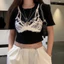 Áo Thun Nữ BABEE Croptop Cổ Tròn Tay Ngắn In Họa Tiết Siêu Cá Tính Chất Thun Mềm Mại Tôn Dáng Basic