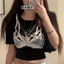 Áo Thun Nữ BABEE Croptop Cổ Tròn Tay Ngắn In Họa Tiết Siêu Cá Tính Chất Thun Mềm Mại Tôn Dáng Basic