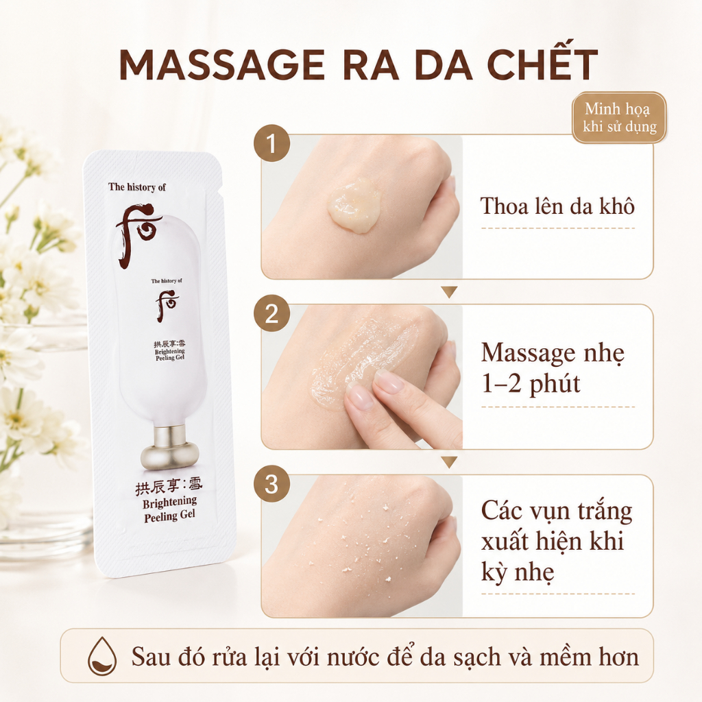 Tẩy Da Chết Trắng Da Dạng Gel Whoo Brightening Peeling Gel 1ml - Combo 10 Gói / 20Gói