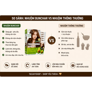 Thuốc Nhuộm Tóc BUNCHAR 9 Màu Nhuộm Nâu Quốc Dân,Nhuộm Không Cần Oxy– Che Bạc – Nhuộm Salon Tại Nhà