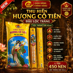 1 bịch 10 hương thơm Thu Hiền dài 43cm cuộn tàn trắng (mẫu mới)