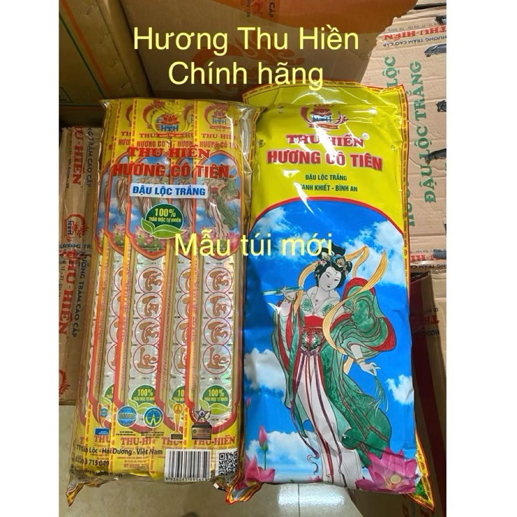 1 bịch 10 hương thơm Thu Hiền dài 43cm cuộn tàn trắng (mẫu mới)