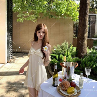V66 Váy Ngủ Nữ 2 Dây Chất Lụa Latin Cao Cấp Đính Nơ Siêu Yêu Phương Linh Underwear