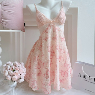 V69 Váy Ngủ Nữ Chất Ren Hoa Mềm Mại Kèm Mút Đệm Cao Cấp Phương Linh Underwear