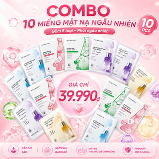 39.990đ Set mặt nạ giấy 10 miếng ngẫu nhiên, dùng cho da cần cấp ẩm và chăm sóc nhẹ nhàng mỗi tuần