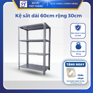 Kệ sắt v lỗ đựng đồ đa năng tự lắp ghép Dài 60cm, rộng 30cm, cao 1m2 x 4 tầng