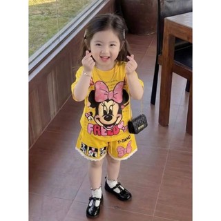 Bộ bé gái mẫu CUTE CAT sz 14 - 43kg, bộ quần áo bé gái mùa hè năng động dễ thương