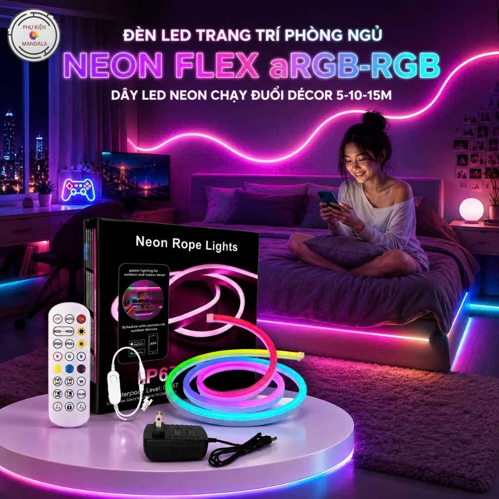 Đèn led NEON FLEX aRGB Dây đèn neon chạy đuổi trang trí phòng ngủ, decor phòng khách 5-10-15m cao cấp | BigBuy360 - bigbuy360.vn