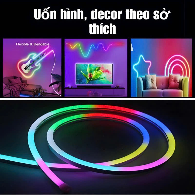 Đèn led NEON FLEX aRGB Dây đèn neon chạy đuổi trang trí phòng ngủ, decor phòng khách 5-10-15m cao cấp | BigBuy360 - bigbuy360.vn