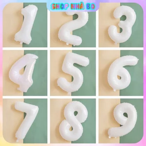 Bong Bóng Số Tuổi Màu Trắng Size Lớn 70cm 32 Inchs Nhà Bo Trang Trí Sinh Nhật, Party Decor Buổi Tiệc