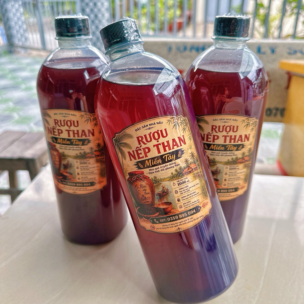 Rượu nếp than (nếp cẩm) nguyên chất chai 1000ml
