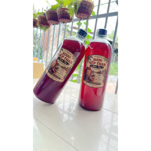 Combo 2 chai rượu nếp than (nep cẩm) nguyên chất thơm ngon chai 1000ml