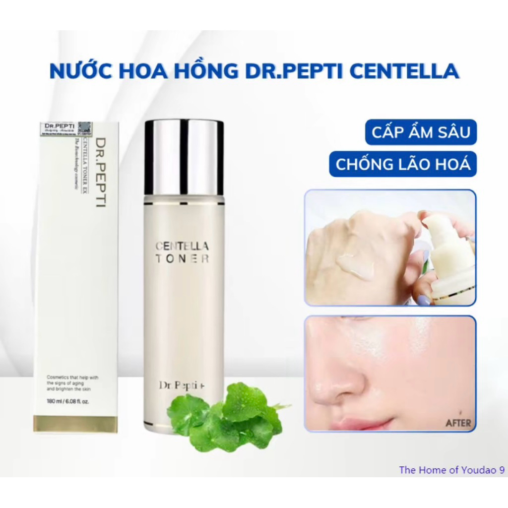 Nước Hoa Hồng Dưỡng Da Cấp Ẩm, Căng Bóng Dr.Pepti Centella Toner Ex 180ml-ThyLee