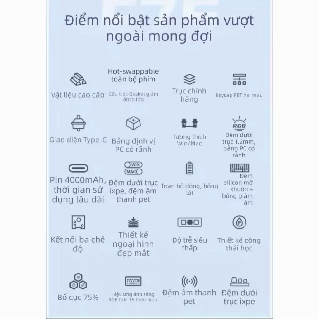 [Hoả tốc] AULA F75 Bàn Phím Cơ Quốc Dân | Gasket Mount  | Hotswap | Wireless 3 Mode | BigBuy360 - bigbuy360.vn