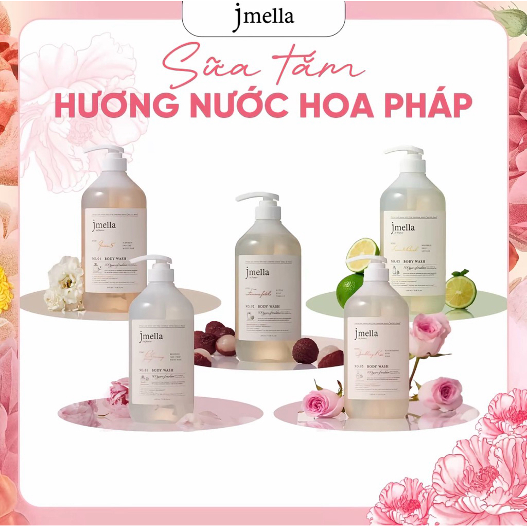 Sữa Tắm Dưỡng Ẩm Hương Nước Hoa Jmella In France Body Wash (500ml-1000ml)-ThyLee