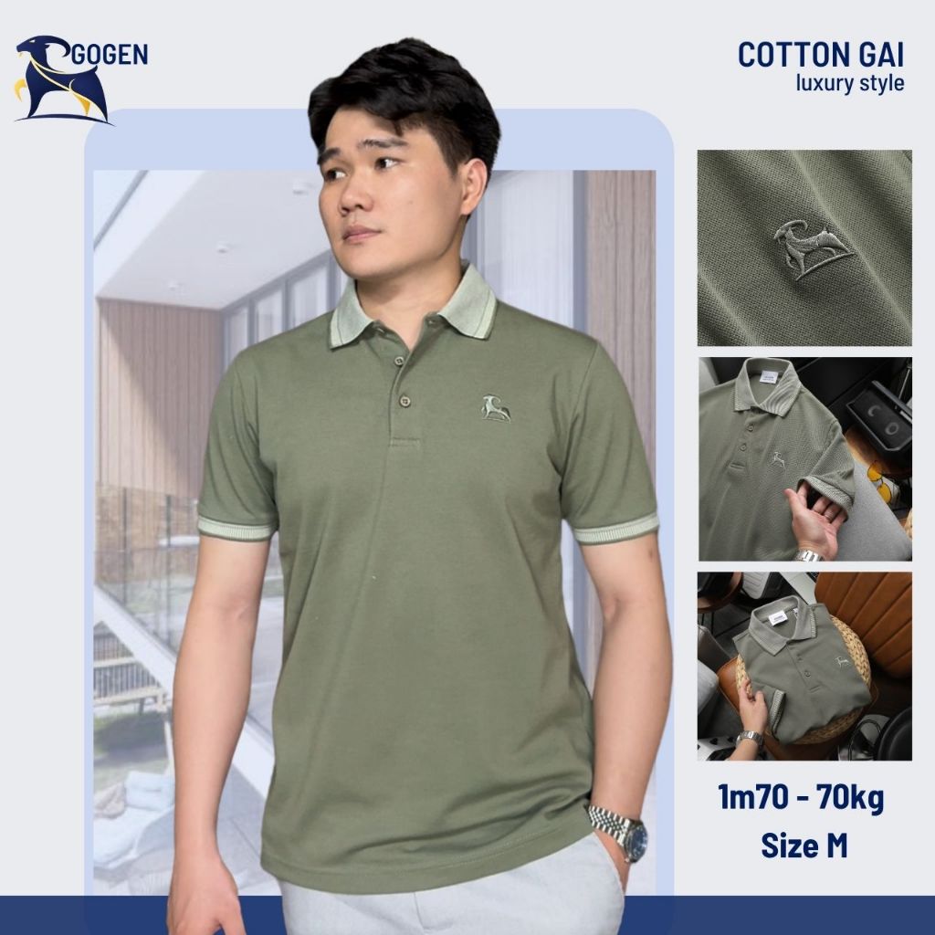 Áo Thun Polo Nam Cao Cấp Cotton Gai Bo Cổ Áo Jacquard - Luôn Tặng Hộp Đóng - GOGEN G01