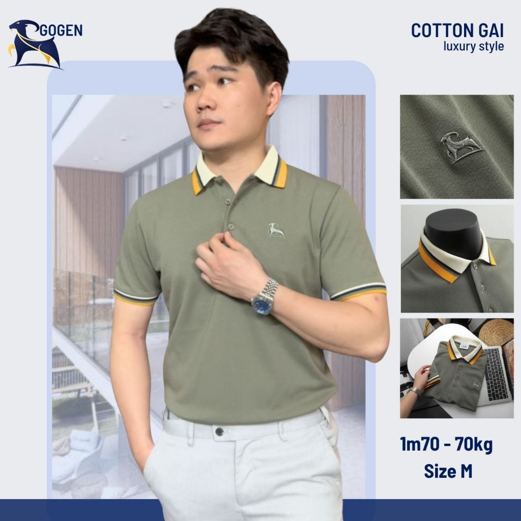 Áo Thun Polo Nam Cao Cấp Retro Phối Bo 4Color  - Luôn Tặng Hộp Đóng - GOGEN G02