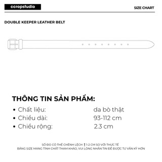 Thắt lưng đai đôi da thật đầu khóa kim loại không rỉ, dây lưng phối đồ phong cách cleanfit - CCROPSTUDIO