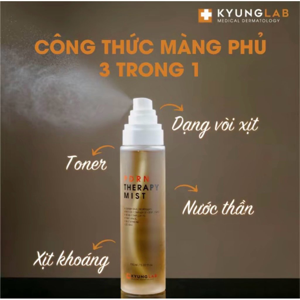 (Tặng 1m nạ PDRN)Xịt khoáng kyunglab PDRN chính hãng dưỡng ẩm, phục hồi da, chống lão hóa chai 150ml-ThyLee99