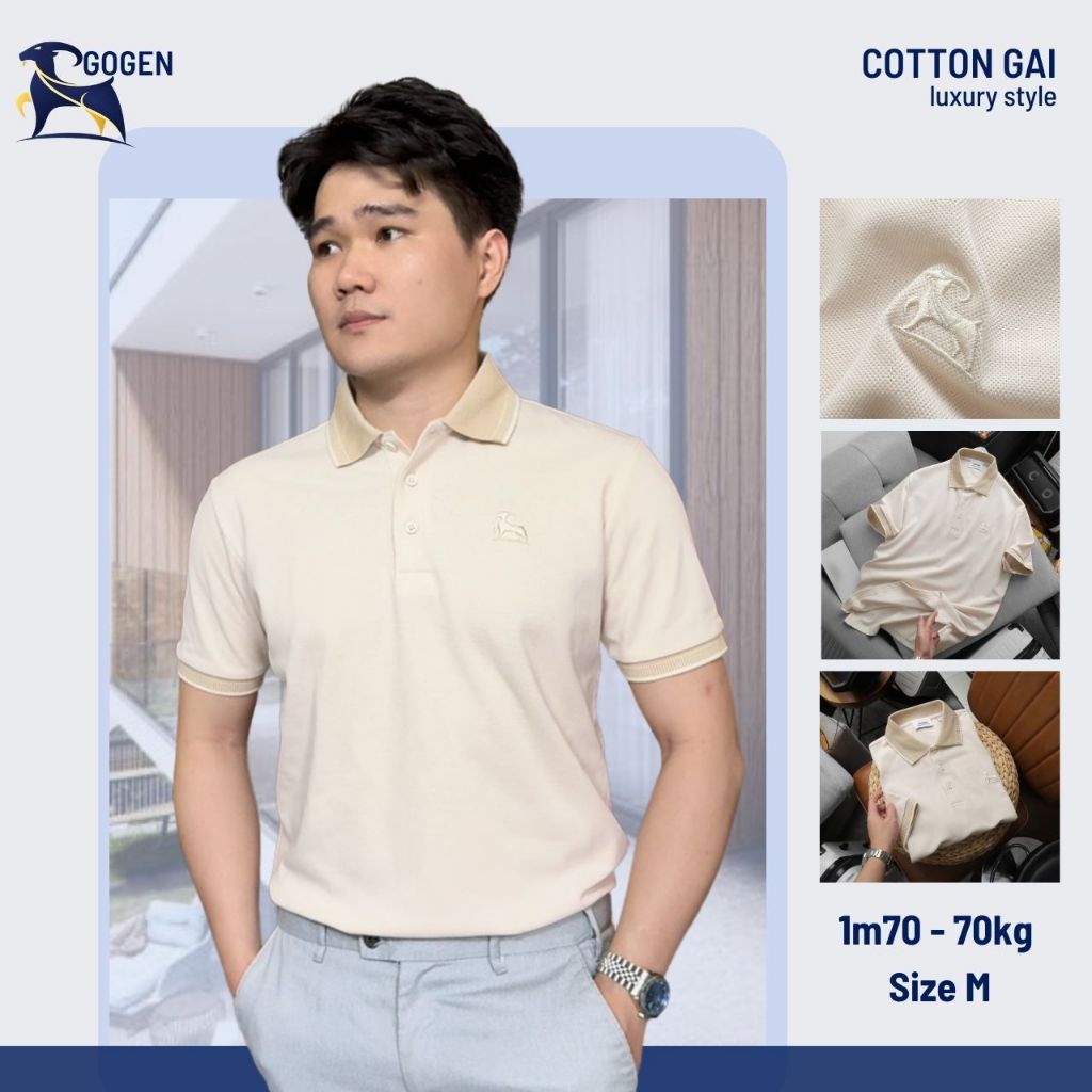 Áo Thun Polo Nam Cao Cấp Cotton Gai Bo Cổ Áo Jacquard - Luôn Tặng Hộp Đóng - GOGEN G01