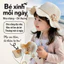 Set túi và mũ đi biển cho bé hoạ tiết hoa siêu xinh