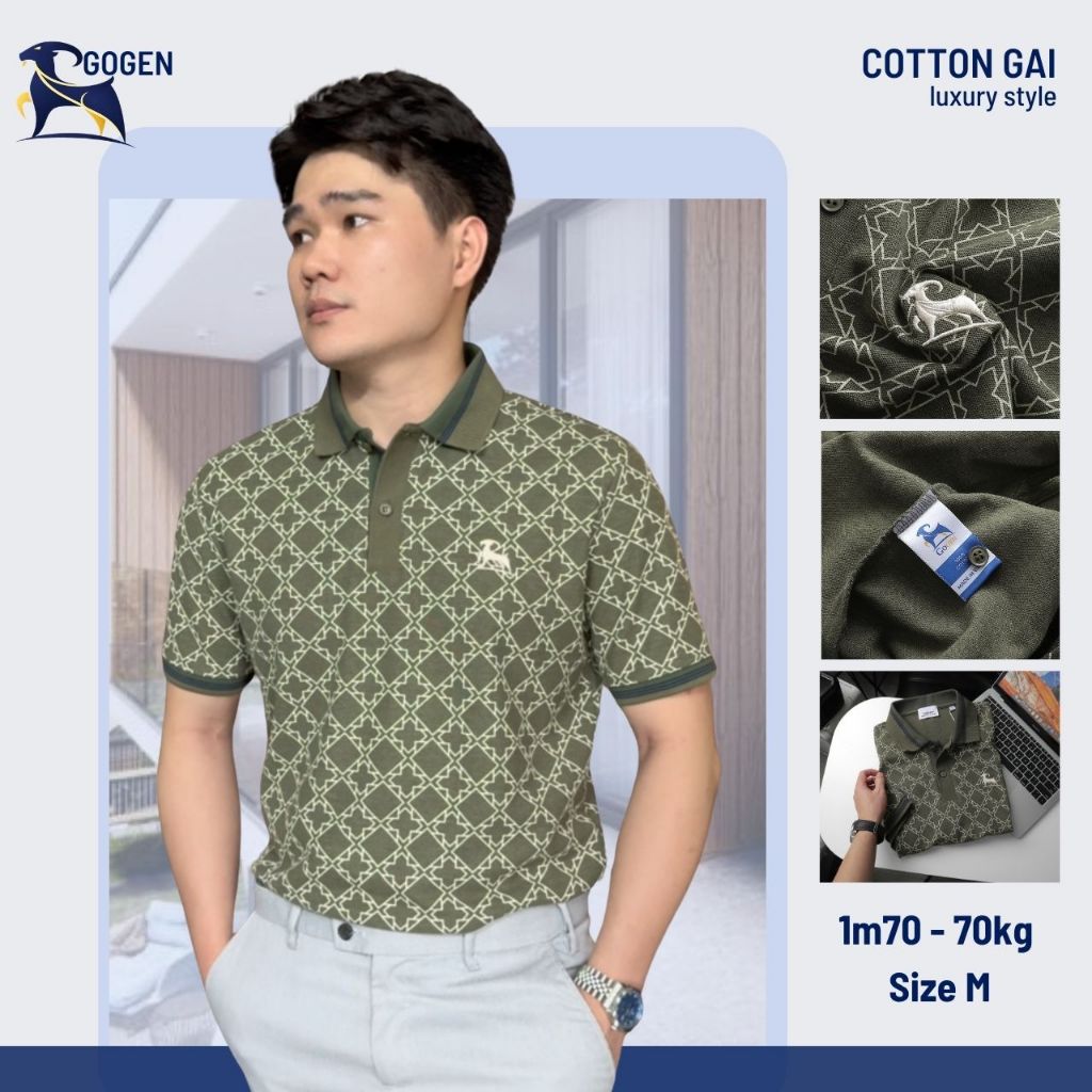 Áo Thun Polo Nam Cao Cấp Monogram Retro Logo Thêu - Luôn Tặng Hộp Đóng - GOGEN G03