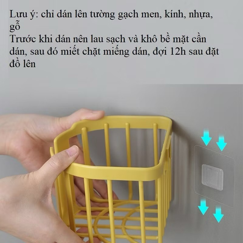 Giỏ Đựng Giấy Vệ Sinh Dán Tường Chắc Chắn, Đa Năng, Nhỏ Gọn