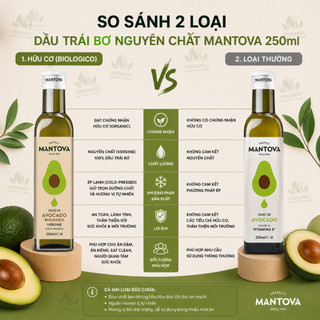 [HSD 2028] Dầu Ăn nguyên chất ép lạnh Mantova Ý - dầu hạt lanh, dầu mè, dầu olive, dầu quả bơ