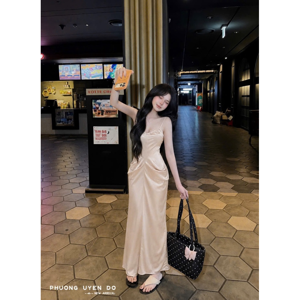 Váy lụa 2s dáng dài