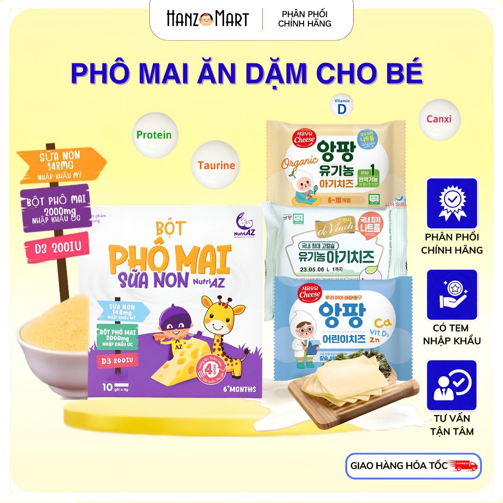 Phô mai tách muối hữu cơ Hàn Quốc cho bé ăn dặm ( hàng air kèm đá khô ) - hanzo2009