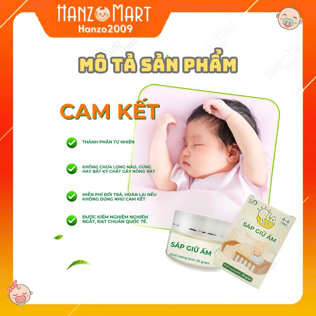 Sáp Giữ Ấm Ola Papi Mệ Đoan Giúp Giữ Ấm Phòng Cảm Lạnh Làm Mềm Da Cho Bé - Hũ 20gr hanzo2009