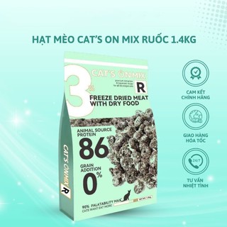 [1.4KG] Hạt CAT'S ON Mix R Mix Ruốc Sấy, Không Độn Ngũ Cốc, Dành Cho Mèo Mọi Lứa Tuổi