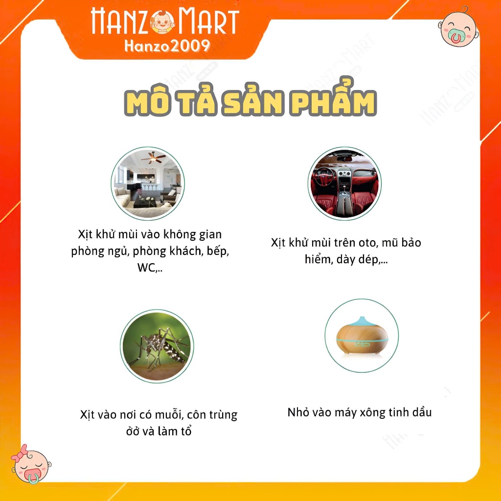 Tinh Dầu Sả Chanh Mệ Đoan Dạng Xịt 100ml - Thanh Lọc Không Khí, Khử Mùi Hôi Và Xua Đuổi Côn Trùng - hanzo2009