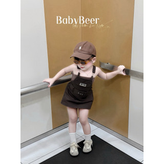 {TẶNG KÈM ÁO QUAY- chính phẩm loại1}_ Set yếm Nâu Hàn cho bé gái/ set yếm + áo quây/ BabyBeer (ảnh thật)