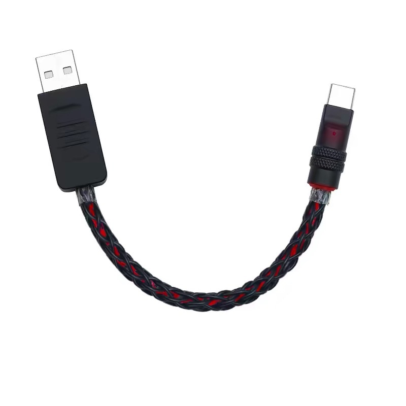 Cáp sạc USB Type C 25cm - Có RGB đổi màu - Hỗ trợ sạc nhanh 22.5W - Phù hợp decor setup