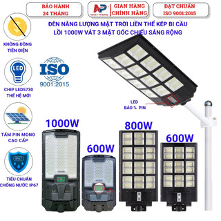Đèn năng lượng mặt trời NP Nhật Phong siêu sáng loại liền thể 400W 600W 800W,cảm biến chuyển động bảo hành 2 năm