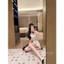 Đầm sơ mi Miu rút dây eo chân bồng kèm quần