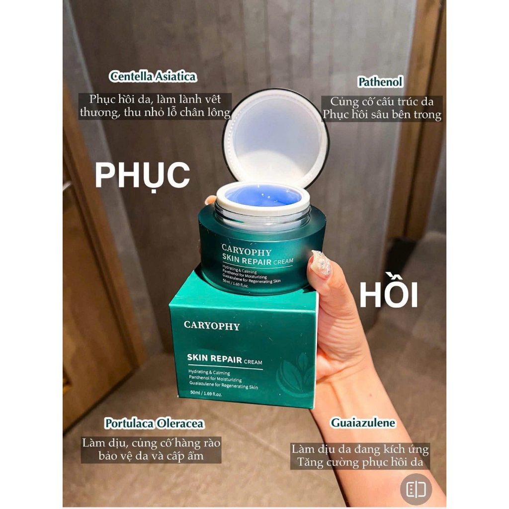 Kem Dưỡng Caryophy Skin Repair Cream Cấp Ẩm, Cải Thiện Làn Da Cho Da Nhạy Cảm 50ml VANILLA COSMETICS