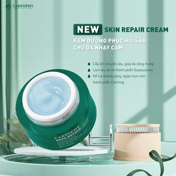 Kem Dưỡng Caryophy Skin Repair Cream Cấp Ẩm, Cải Thiện Làn Da Cho Da Nhạy Cảm 50ml VANILLA COSMETICS