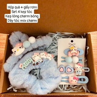 [Hộp vừa] Set quà nhỏ tặng sinh nhật hello kitty xanh dương: quà 14/2, quà 8/3, 20/10 [S2]
