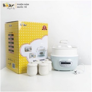 Nồi Nấu Chậm Bear 2.5L Có Lồng Hấp Đa Năng Hầm Gà Chưng Yến Hẹn Giờ Xanh Dương Cao Cấp SUBE003