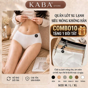 Combo 10 Quần Lót Nữ Đúc Su Lạnh Không Đường May, Mỏng Nhẹ Thoáng Mát, Form Ôm Mềm M/L/XL